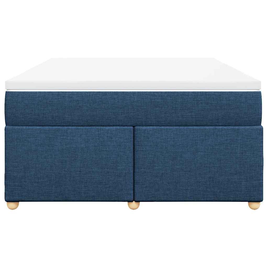 vidaXL Κρεβάτι Boxspring με Στρώμα Μπλε 140x190 εκ. Υφασμάτινο