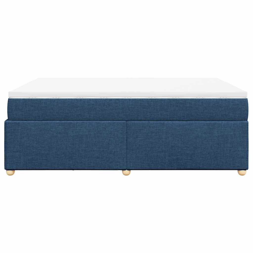 vidaXL Κρεβάτι Boxspring με Στρώμα Μπλε 140x190 εκ. Υφασμάτινο