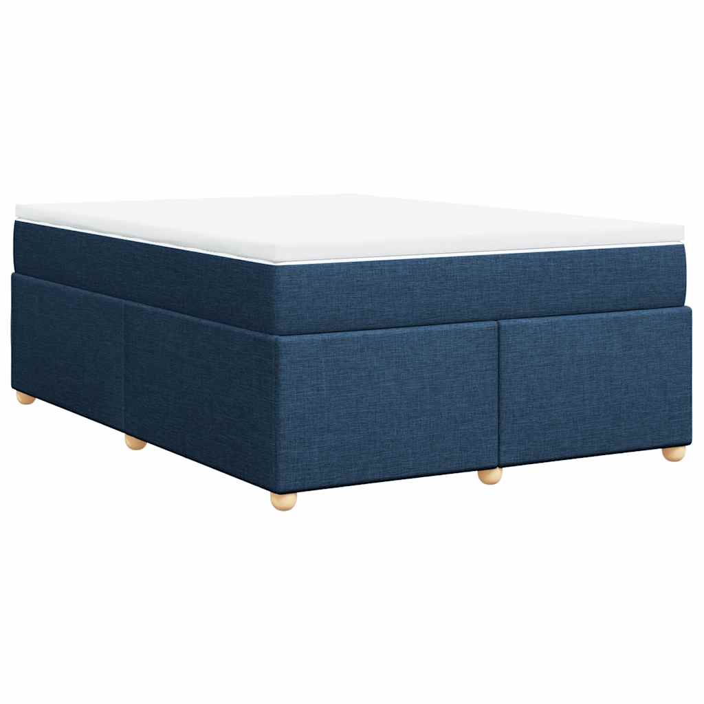 vidaXL Κρεβάτι Boxspring με Στρώμα Μπλε 140x190 εκ. Υφασμάτινο