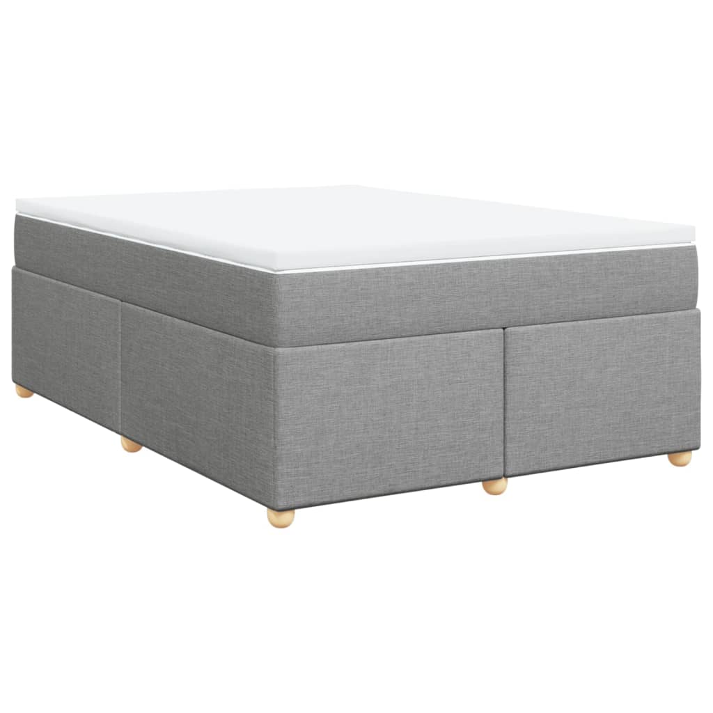 vidaXL Κρεβάτι Boxspring με Στρώμα Ανοιχτό Γκρι 140x200 εκ. Υφασμάτινο