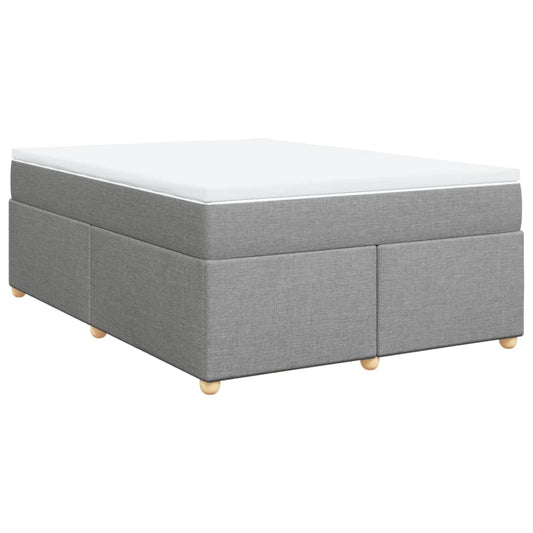 vidaXL Κρεβάτι Boxspring με Στρώμα Ανοιχτό Γκρι 140x200 εκ. Υφασμάτινο