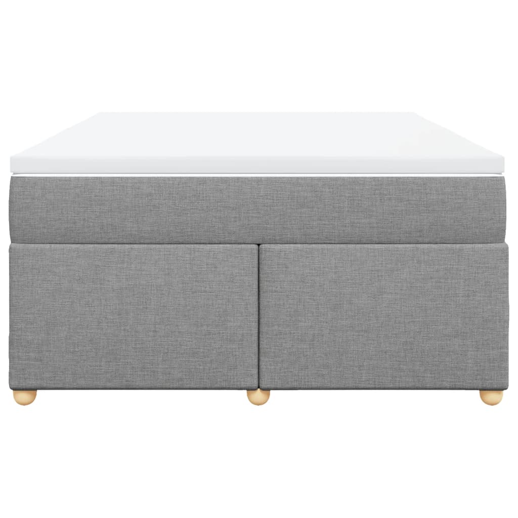 vidaXL Κρεβάτι Boxspring με Στρώμα Ανοιχτό Γκρι 140x200 εκ. Υφασμάτινο