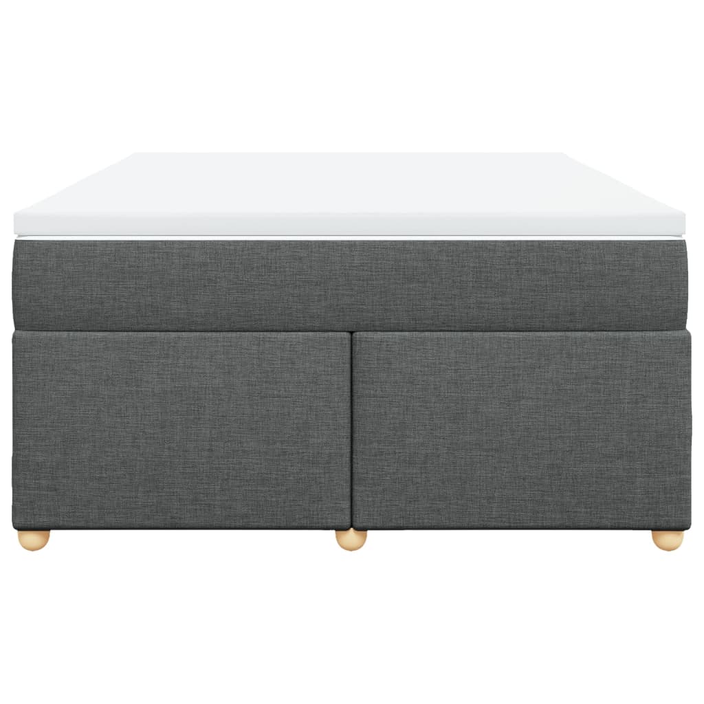 vidaXL Κρεβάτι Boxspring με Στρώμα Σκούρο Γκρι 140x200 εκ Υφασμάτινο