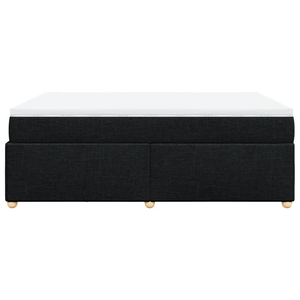 vidaXL Κρεβάτι Boxspring με Στρώμα Μαύρο 140x200 εκ. Υφασμάτινο