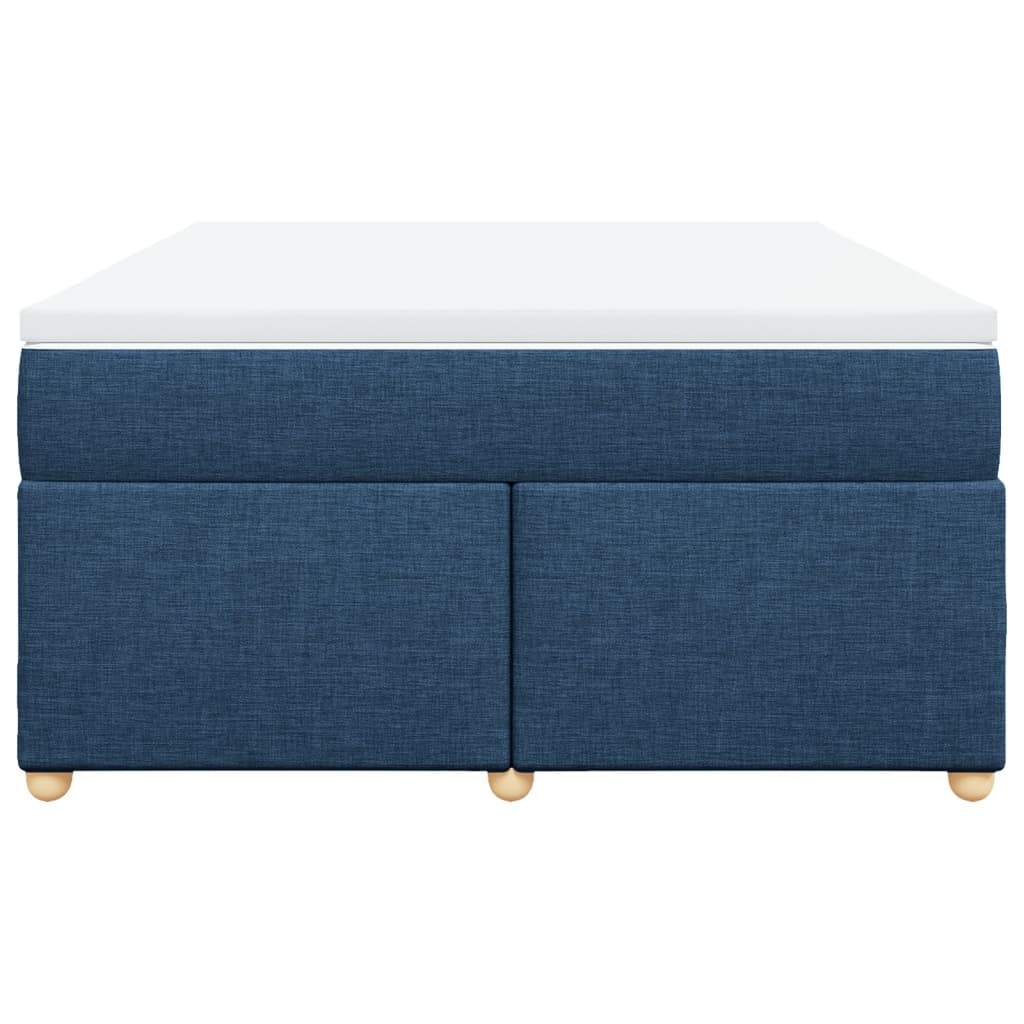 vidaXL Κρεβάτι Boxspring με Στρώμα Μπλε 140x200 εκ. Υφασμάτινο