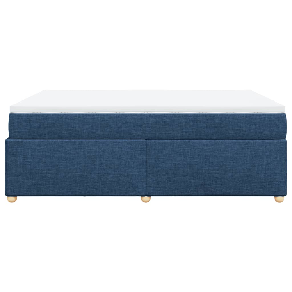 vidaXL Κρεβάτι Boxspring με Στρώμα Μπλε 140x200 εκ. Υφασμάτινο