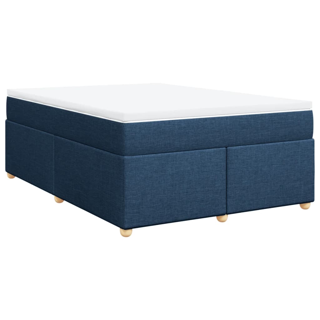 vidaXL Κρεβάτι Boxspring με Στρώμα Μπλε 140x200 εκ. Υφασμάτινο