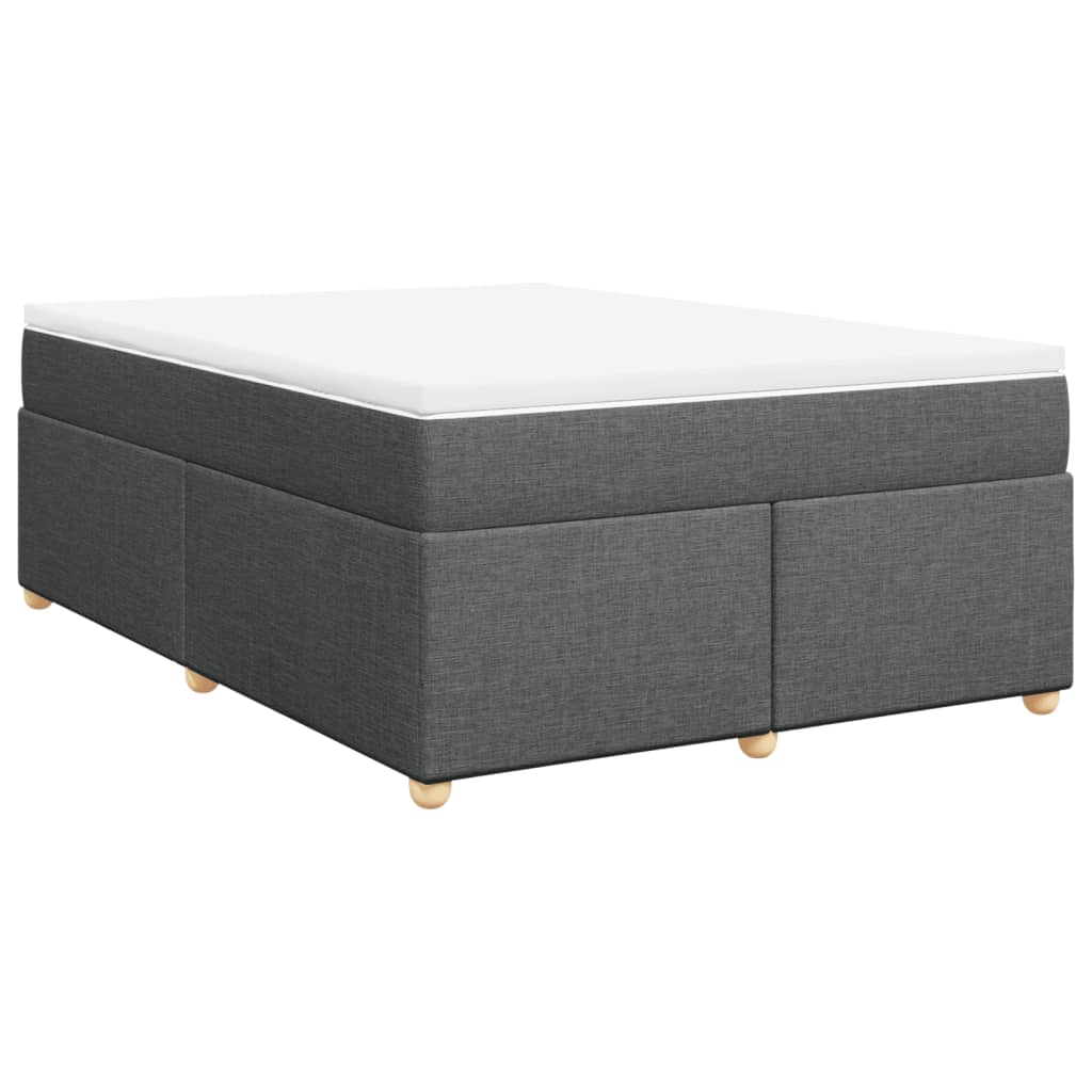 vidaXL Κρεβάτι Boxspring με Στρώμα Σκούρο Γκρι 160x200 εκ Υφασμάτινο