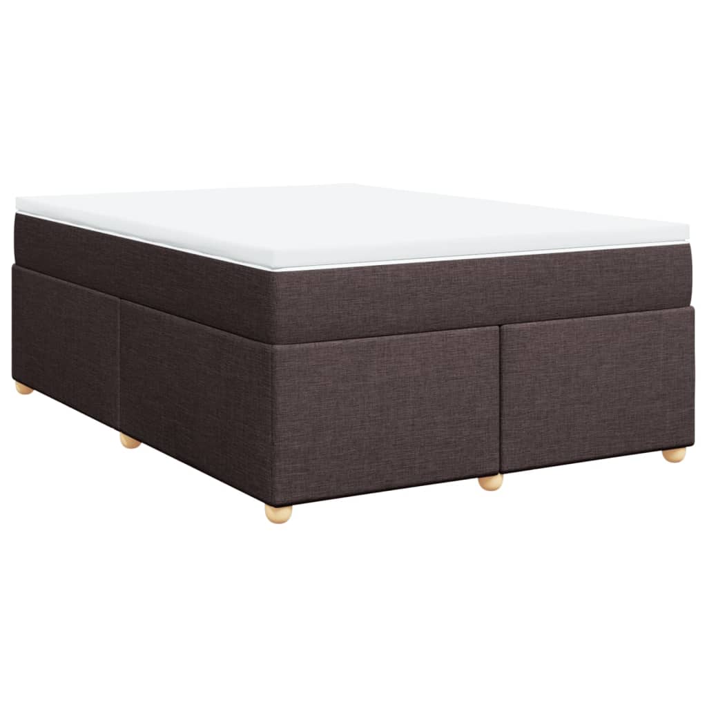 vidaXL Κρεβάτι Boxspring με Στρώμα Σκούρο Καφέ 160x200 εκ Υφασμάτινο