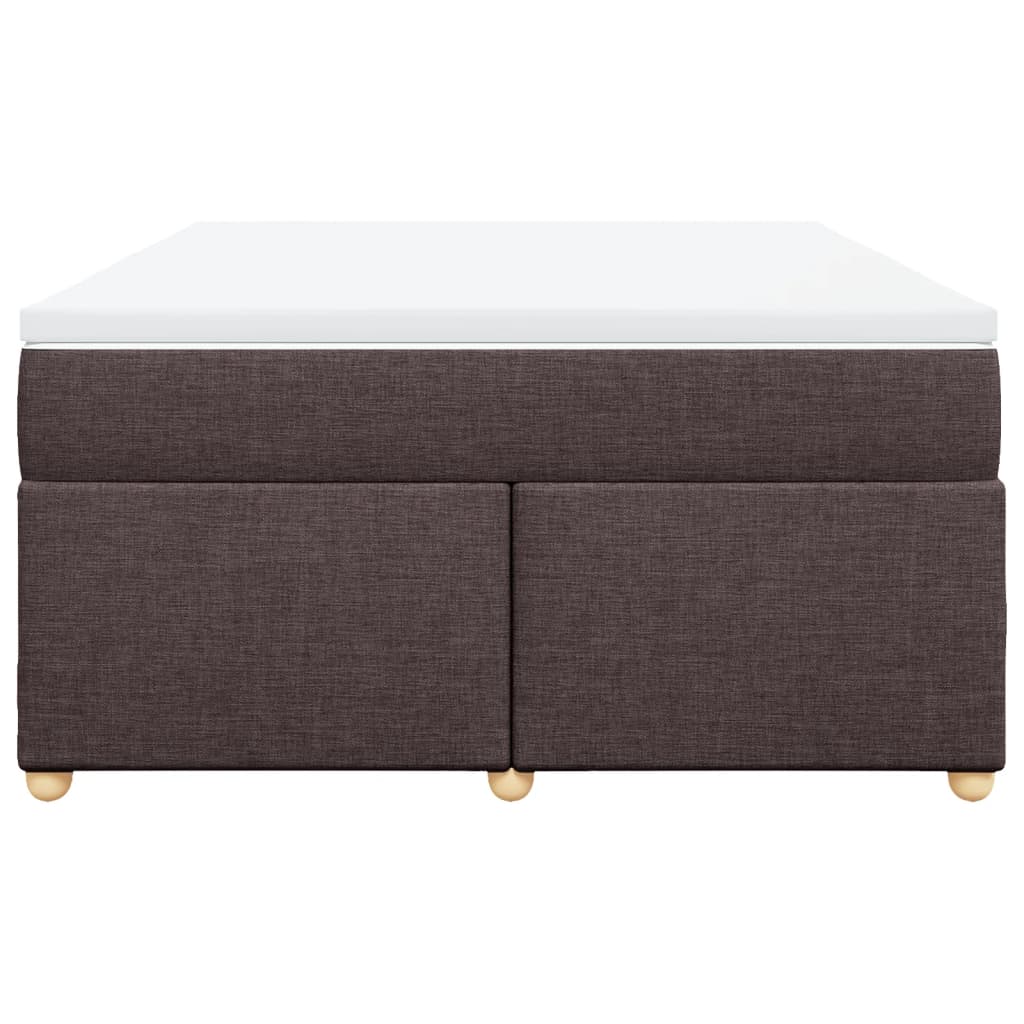 vidaXL Κρεβάτι Boxspring με Στρώμα Σκούρο Καφέ 160x200 εκ Υφασμάτινο