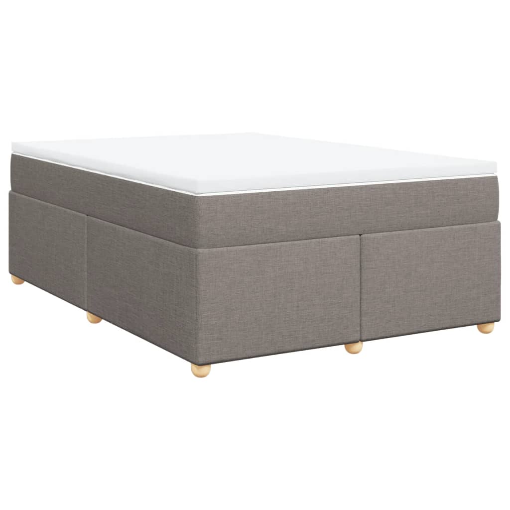 vidaXL Κρεβάτι Boxspring με Στρώμα Taupe 160x200 εκ. Υφασμάτινο
