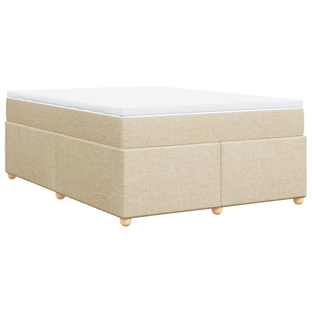vidaXL Κρεβάτι Boxspring με Στρώμα Κρεμ 160x200 εκ. Υφασμάτινο