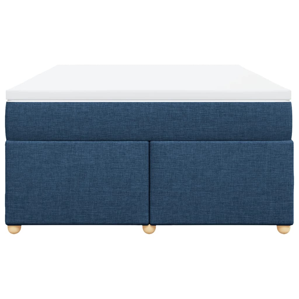 vidaXL Κρεβάτι Boxspring με Στρώμα Μπλε 160x200 εκ. Υφασμάτινο
