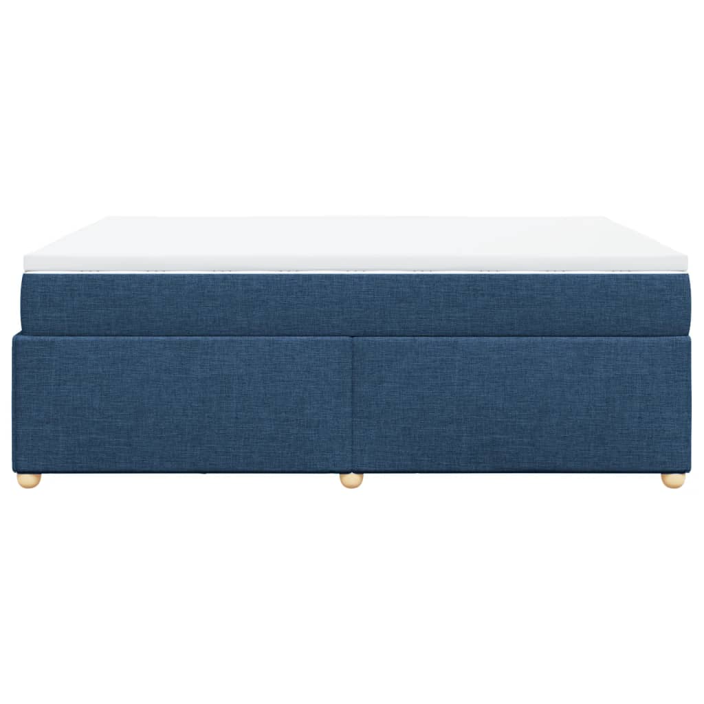 vidaXL Κρεβάτι Boxspring με Στρώμα Μπλε 160x200 εκ. Υφασμάτινο