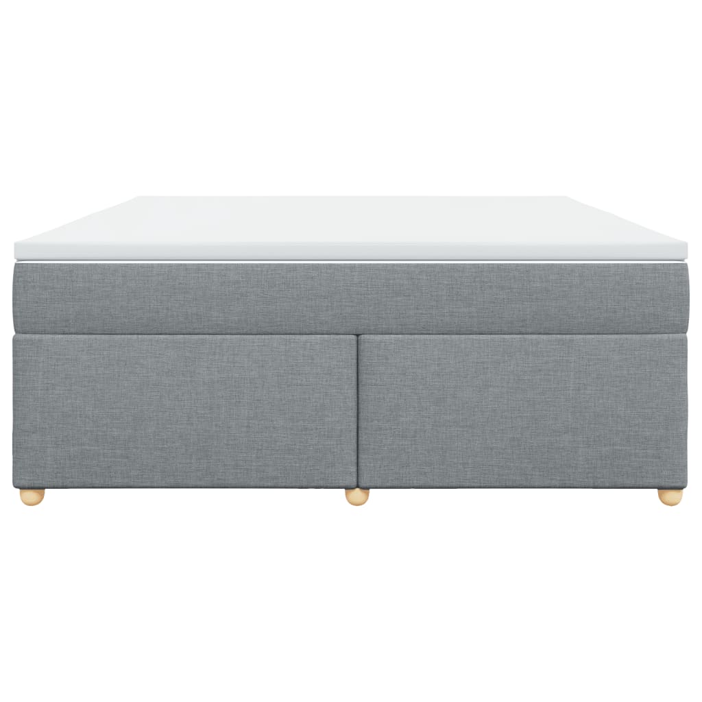 vidaXL Κρεβάτι Boxspring με Στρώμα Ανοιχτό Γκρι 180x200 εκ. Υφασμάτινο