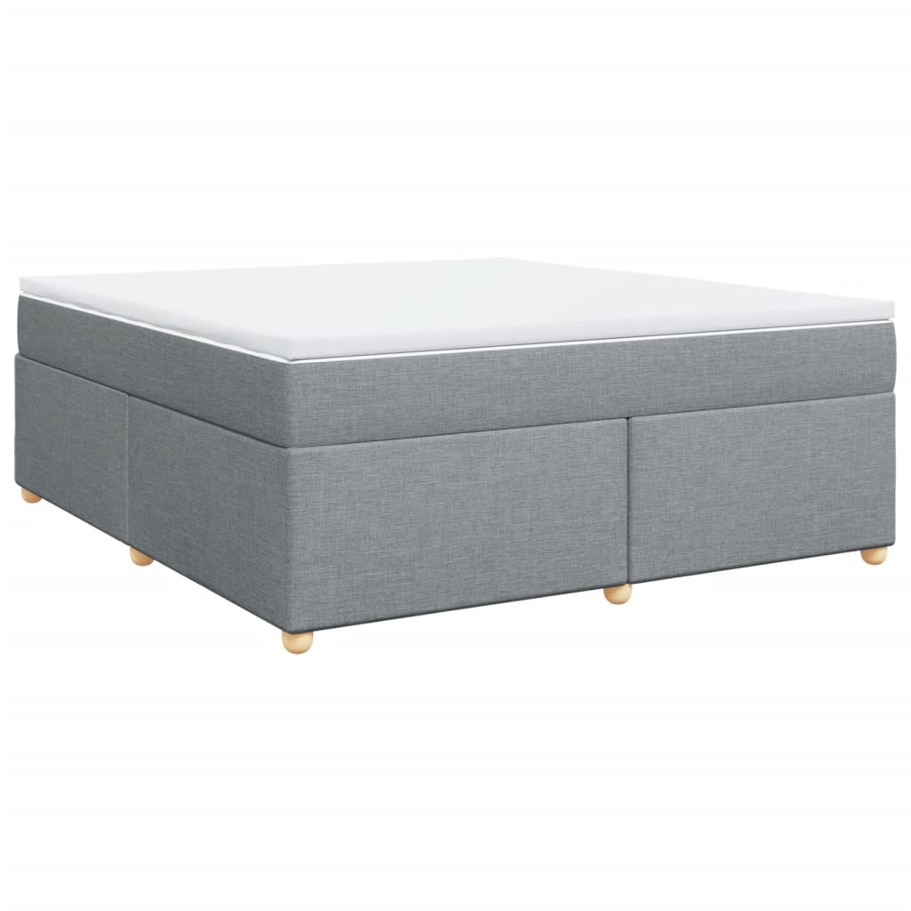 vidaXL Κρεβάτι Boxspring με Στρώμα Ανοιχτό Γκρι 180x200 εκ. Υφασμάτινο