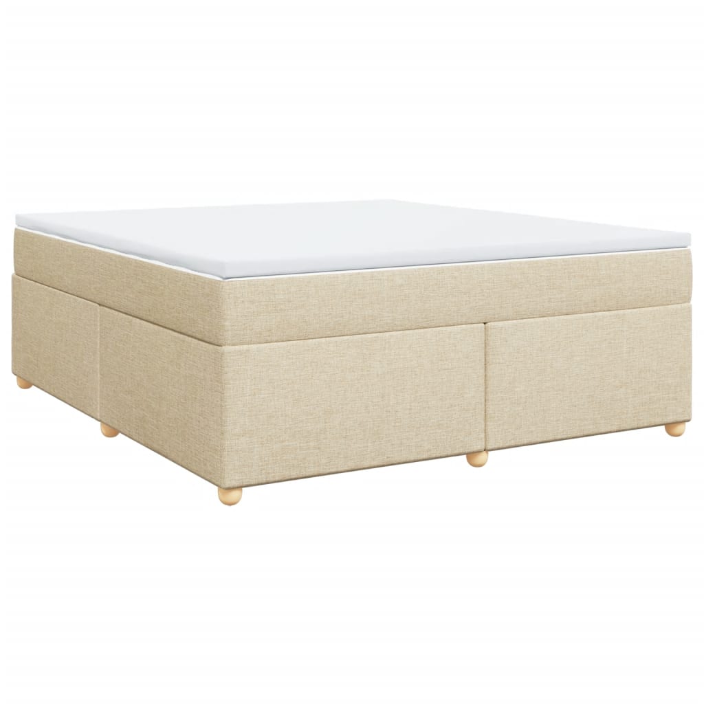 vidaXL Κρεβάτι Boxspring με Στρώμα Κρεμ 180x200 εκ. Υφασμάτινο