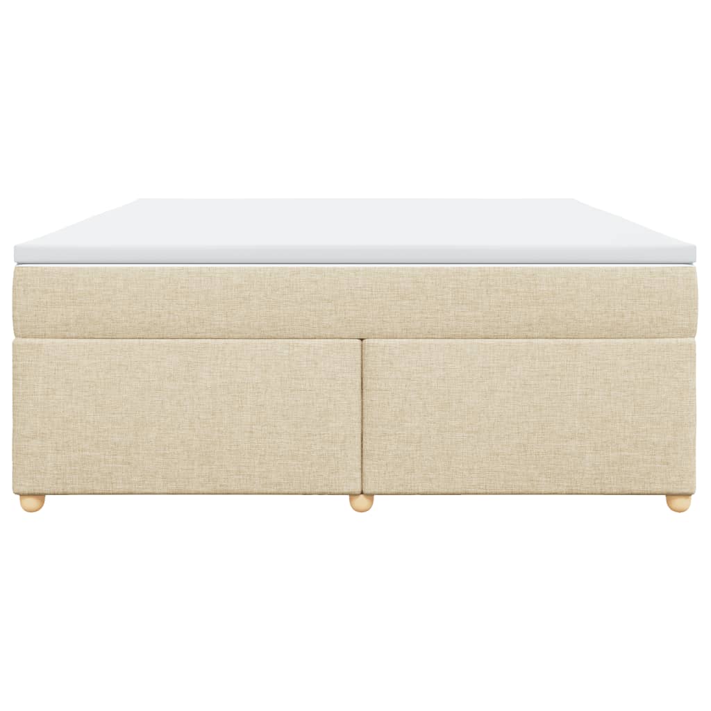 vidaXL Κρεβάτι Boxspring με Στρώμα Κρεμ 180x200 εκ. Υφασμάτινο