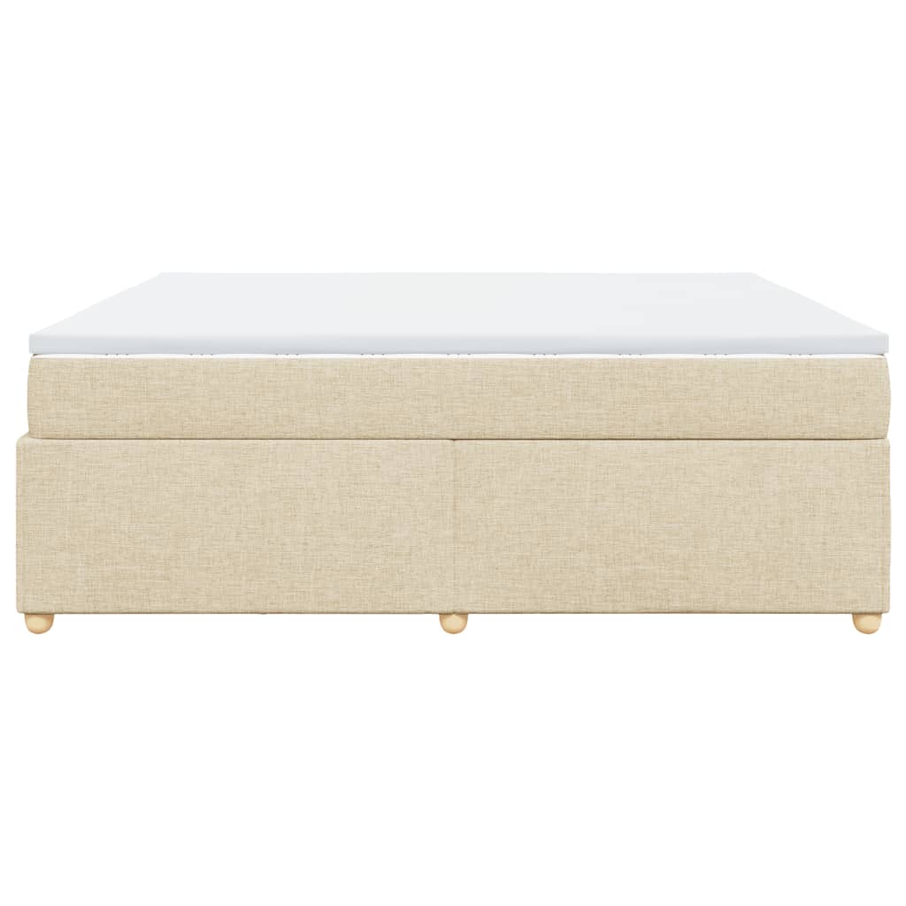 vidaXL Κρεβάτι Boxspring με Στρώμα Κρεμ 180x200 εκ. Υφασμάτινο