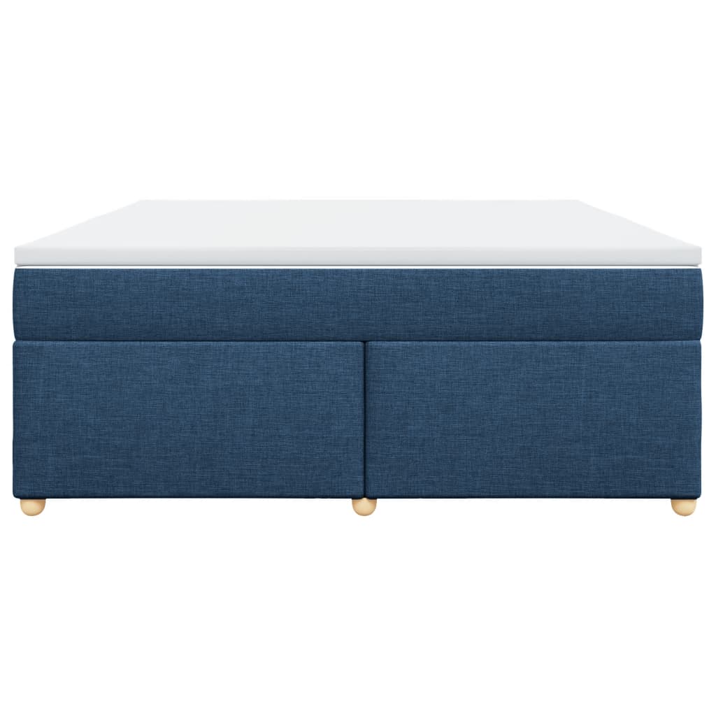 vidaXL Κρεβάτι Boxspring με Στρώμα Μπλε 180x200 εκ. Υφασμάτινο