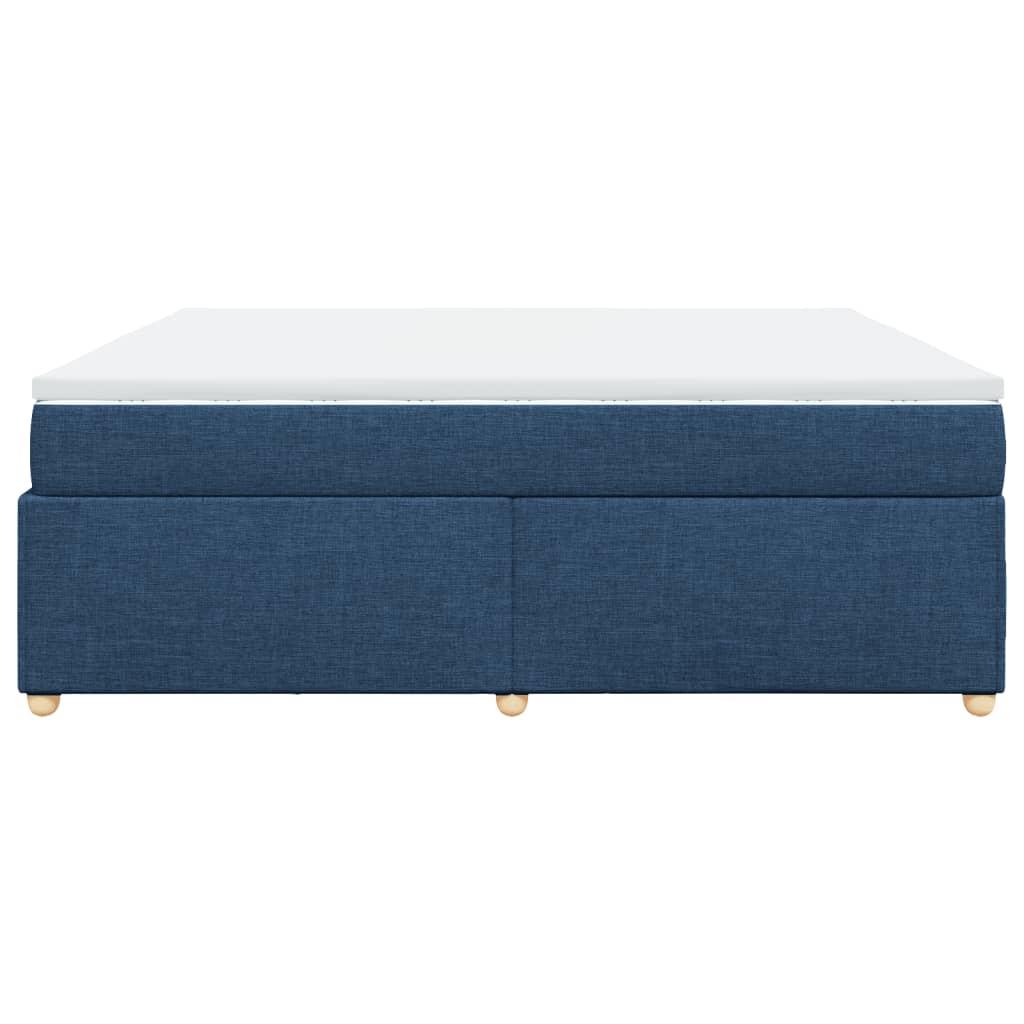 vidaXL Κρεβάτι Boxspring με Στρώμα Μπλε 180x200 εκ. Υφασμάτινο