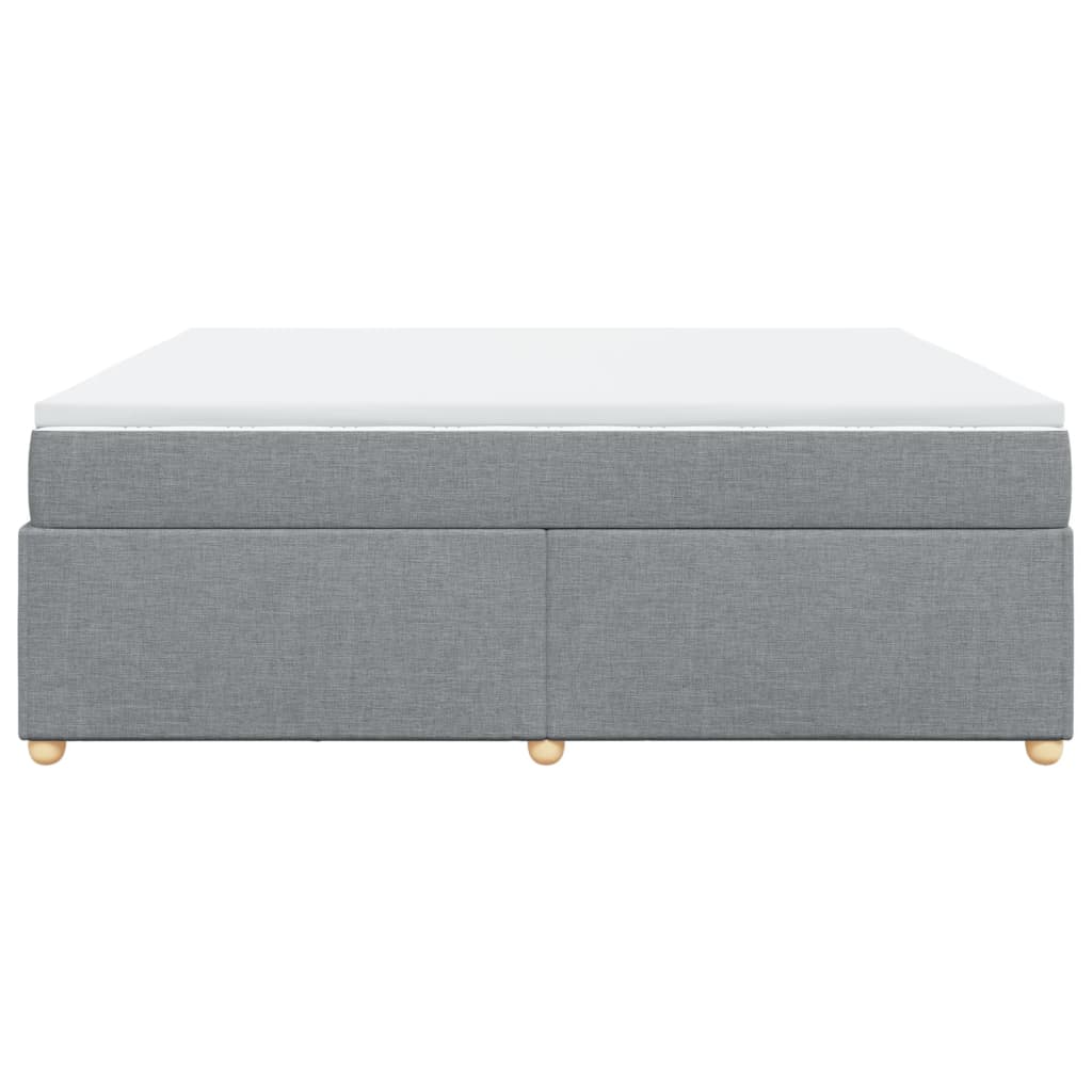 vidaXL Κρεβάτι Boxspring με Στρώμα Ανοιχτό Γκρι 200x200 εκ. Υφασμάτινο