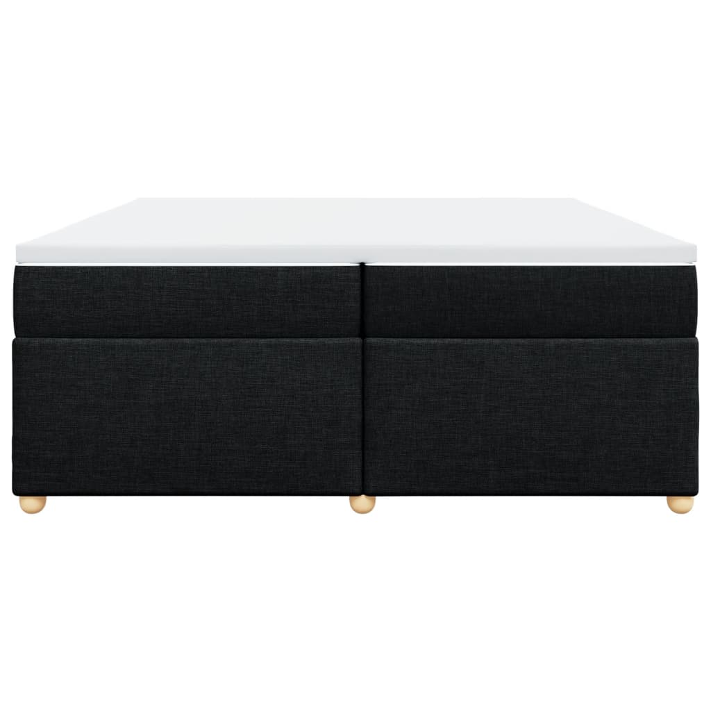 vidaXL Κρεβάτι Boxspring με Στρώμα Μαύρο 200x200 εκ. Υφασμάτινο