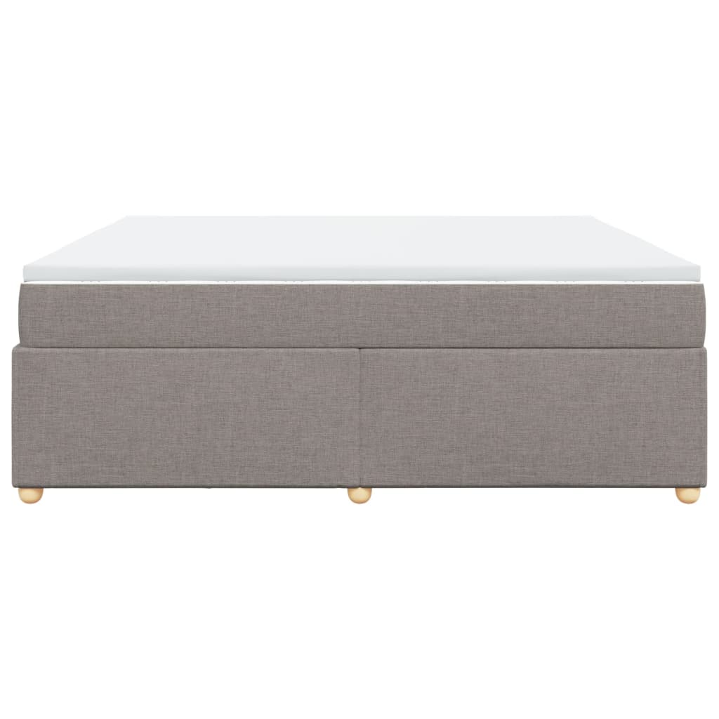 vidaXL Κρεβάτι Boxspring με Στρώμα Taupe 200x200 εκ. Υφασμάτινο