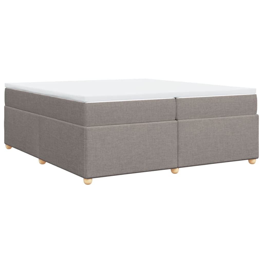 vidaXL Κρεβάτι Boxspring με Στρώμα Taupe 200x200 εκ. Υφασμάτινο