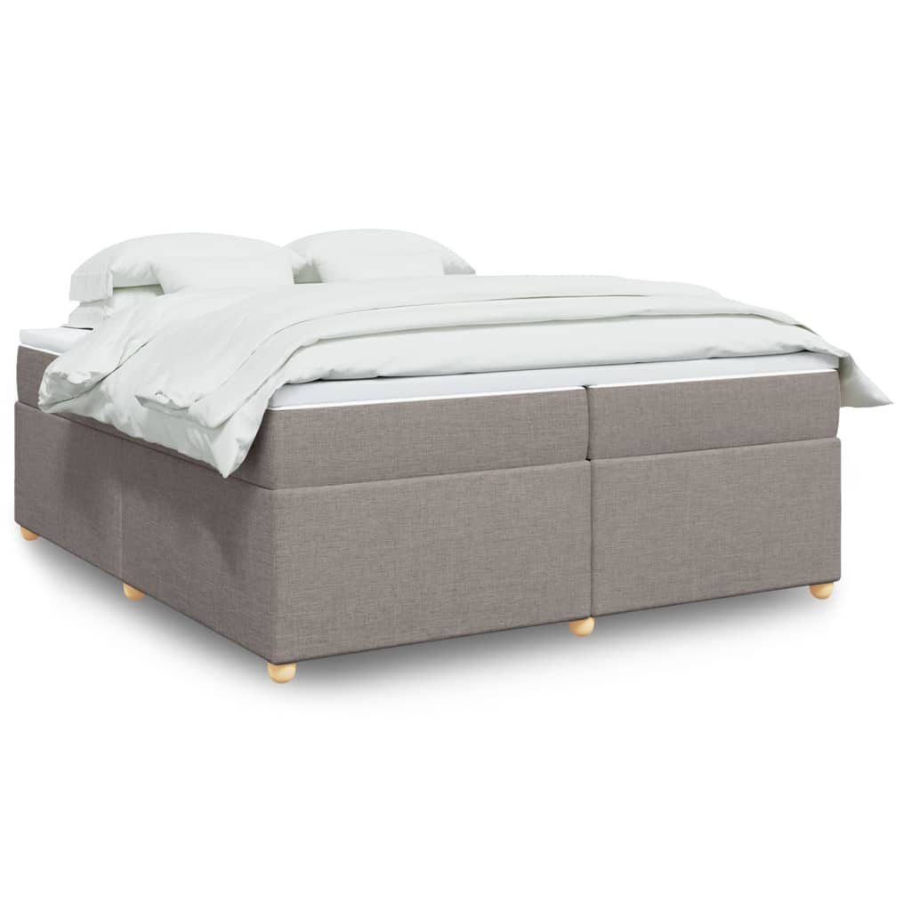 vidaXL Κρεβάτι Boxspring με Στρώμα Taupe 200x200 εκ. Υφασμάτινο