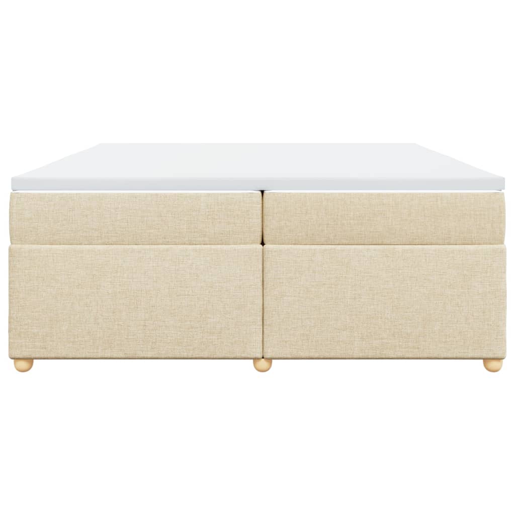vidaXL Κρεβάτι Boxspring με Στρώμα Κρεμ 200x200 εκ. Υφασμάτινο