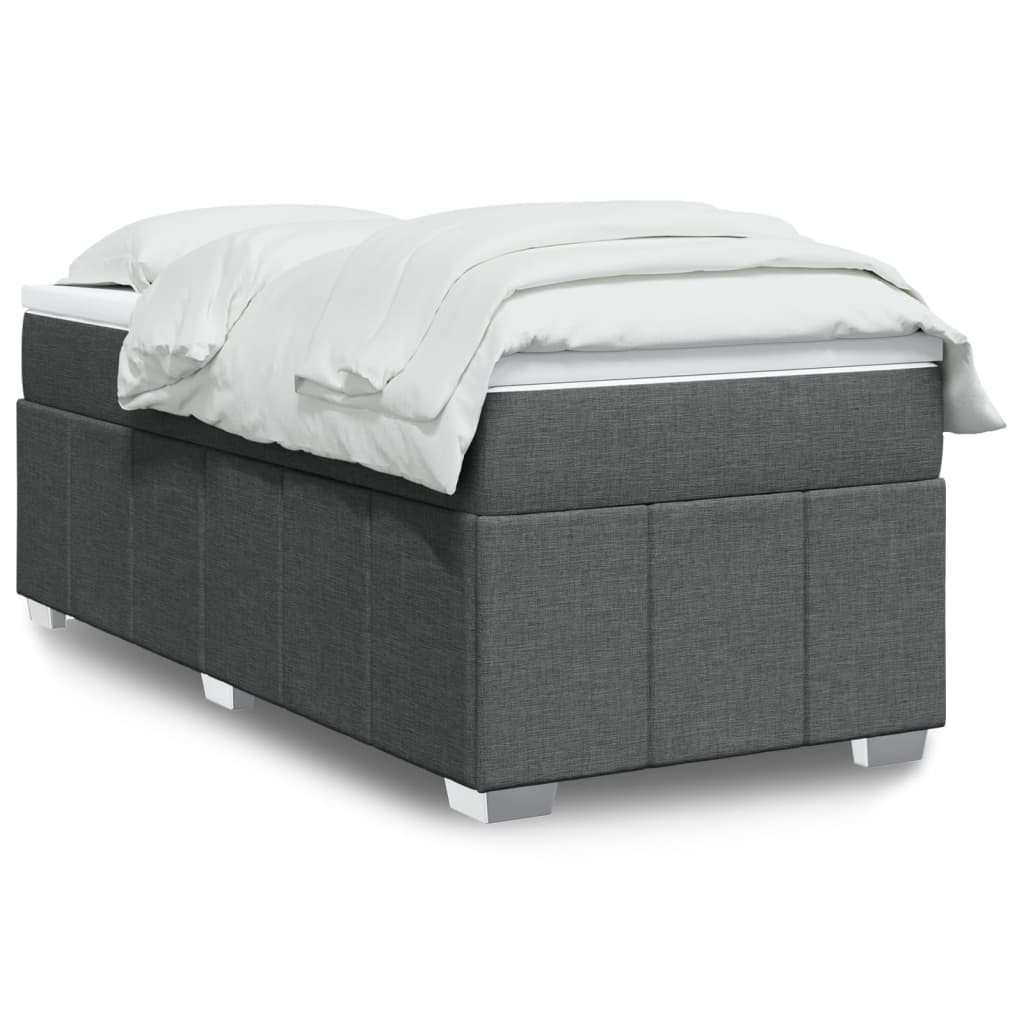 vidaXL Κρεβάτι Boxspring με Στρώμα Σκούρο Γκρι 80x200 εκ. Υφασμάτινο