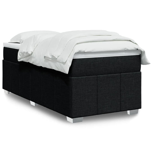 vidaXL Κρεβάτι Boxspring με Στρώμα Μαύρο 80 x 200 εκ. Υφασμάτινο