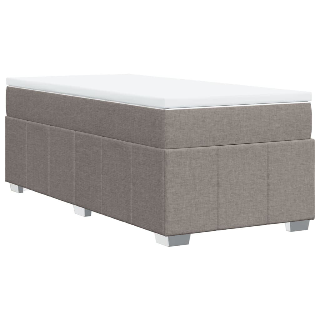 vidaXL Κρεβάτι Boxspring με Στρώμα Taupe 80x200 εκ. Υφασμάτινο
