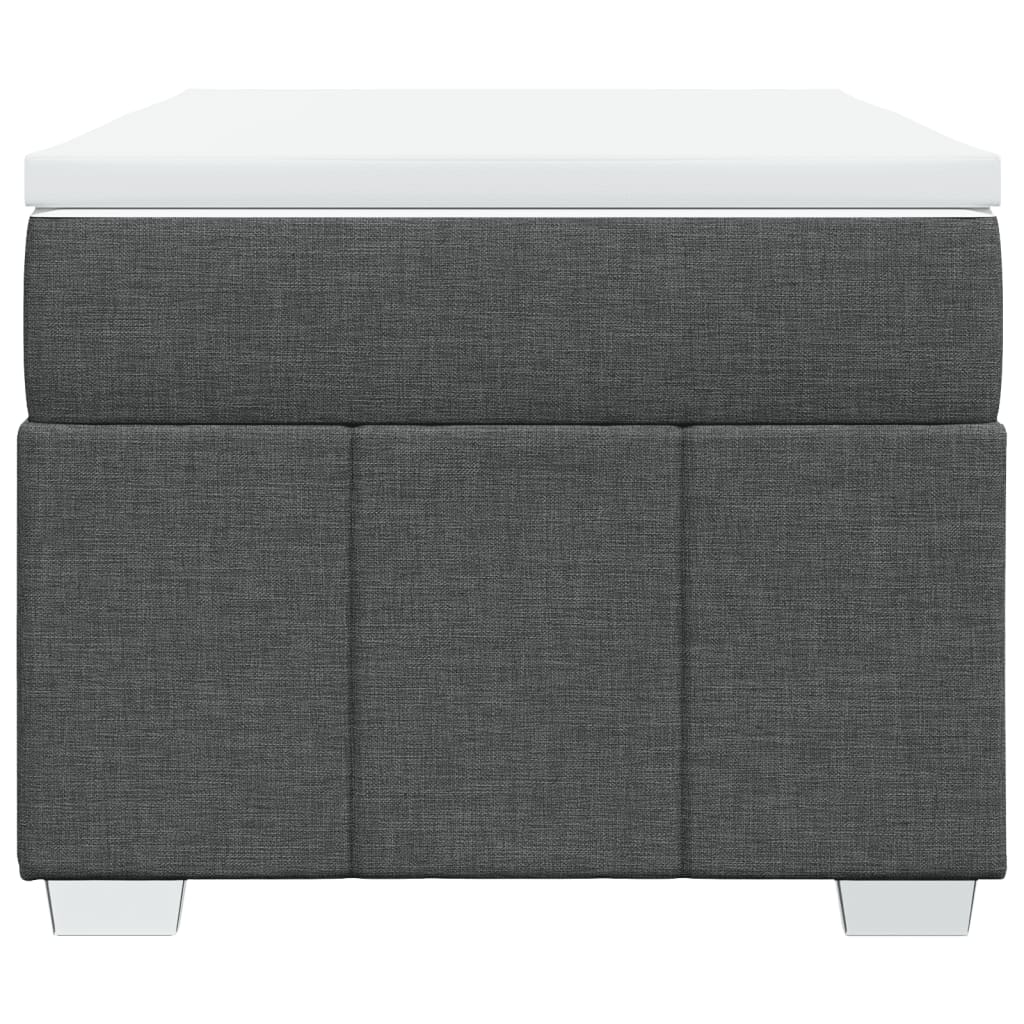 vidaXL Κρεβάτι Boxspring με Στρώμα Σκούρο Γκρι 90x190 εκ. Υφασμάτινο