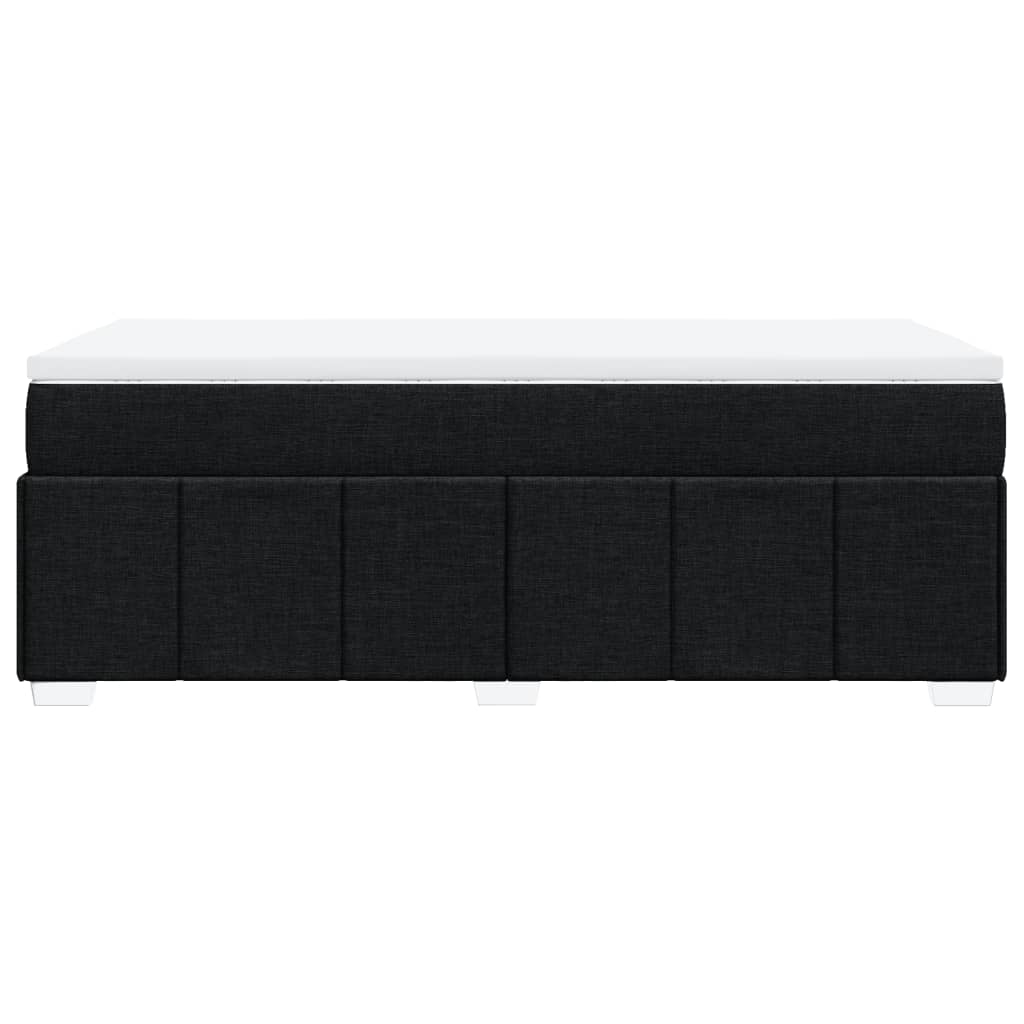 vidaXL Κρεβάτι Boxspring με Στρώμα Μαύρο 90x190 εκ.Υφασμάτινο