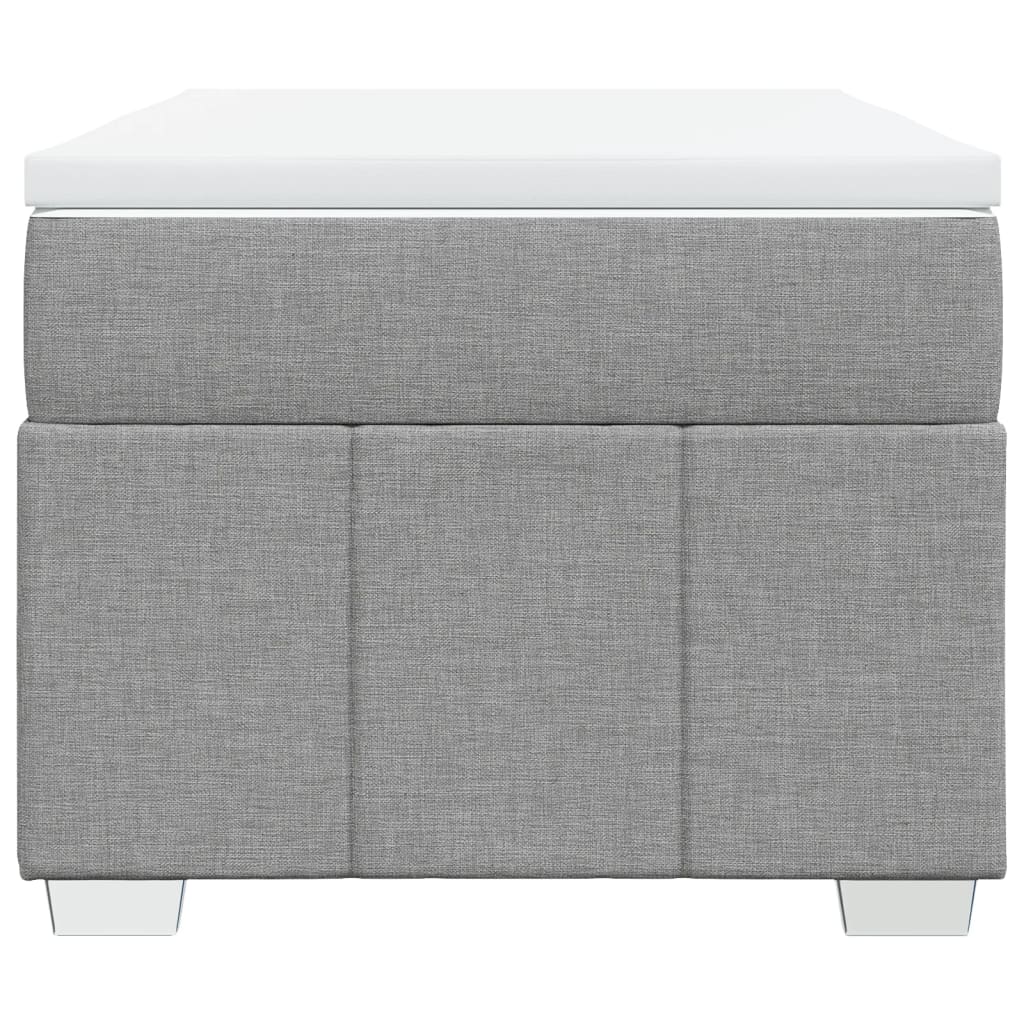 vidaXL Κρεβάτι Boxspring με Στρώμα Ανοιχτό Γκρι 90x200 εκ. Υφασμάτινο