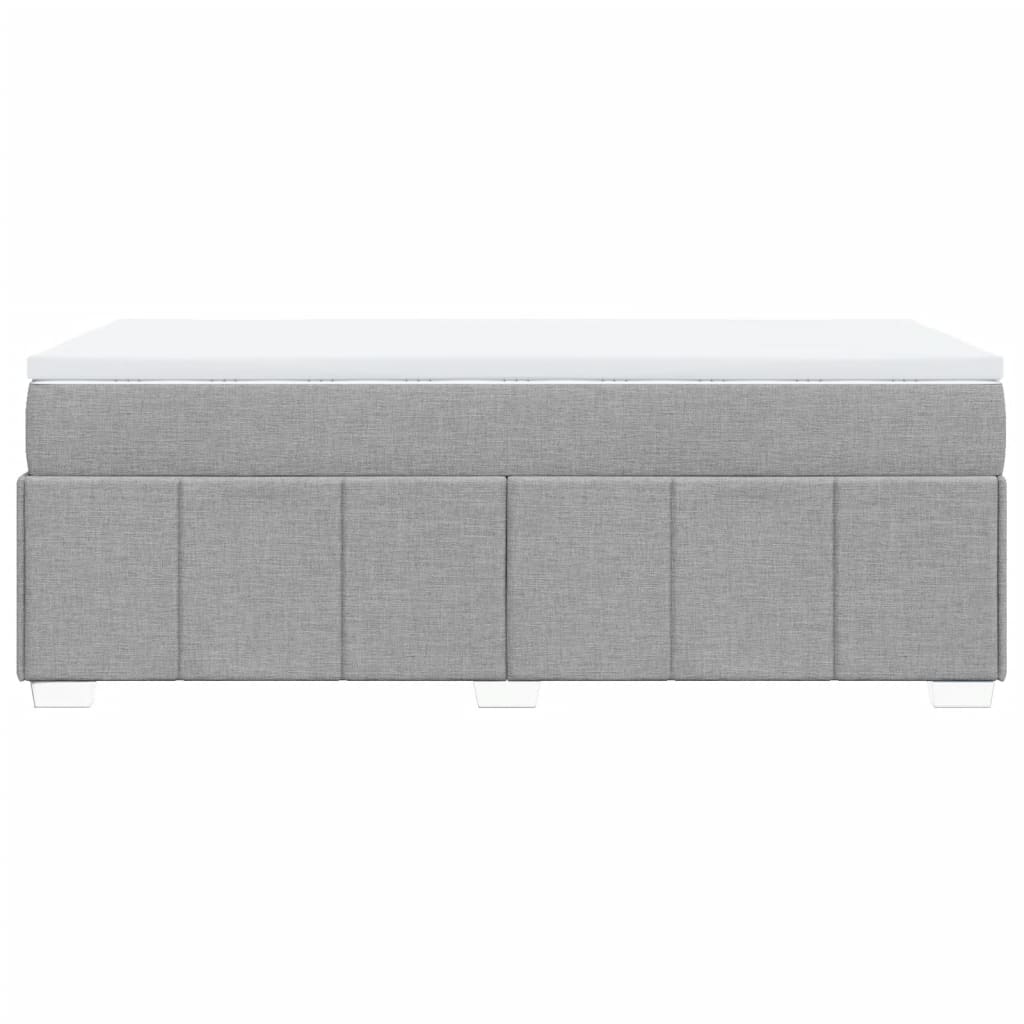 vidaXL Κρεβάτι Boxspring με Στρώμα Ανοιχτό Γκρι 90x200 εκ. Υφασμάτινο