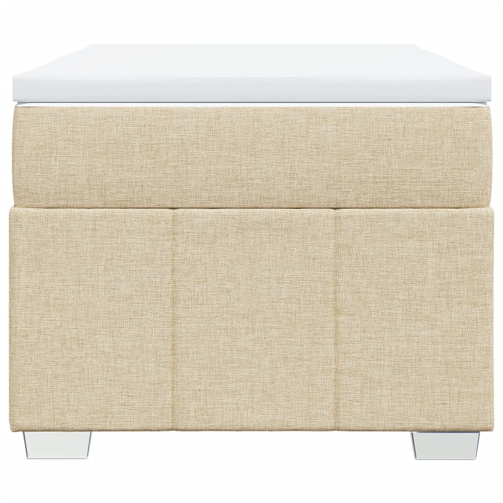 vidaXL Κρεβάτι Boxspring με Στρώμα Κρεμ 90x200 εκ.Υφασμάτινο