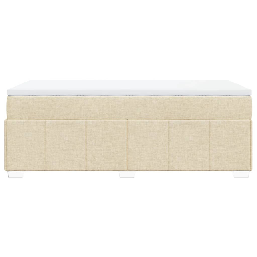 vidaXL Κρεβάτι Boxspring με Στρώμα Κρεμ 90x200 εκ.Υφασμάτινο