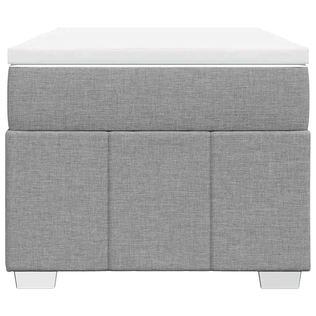 vidaXL Κρεβάτι Boxspring με Στρώμα Ανοιχτό Γκρι 100x200 εκ. Υφασμάτινο
