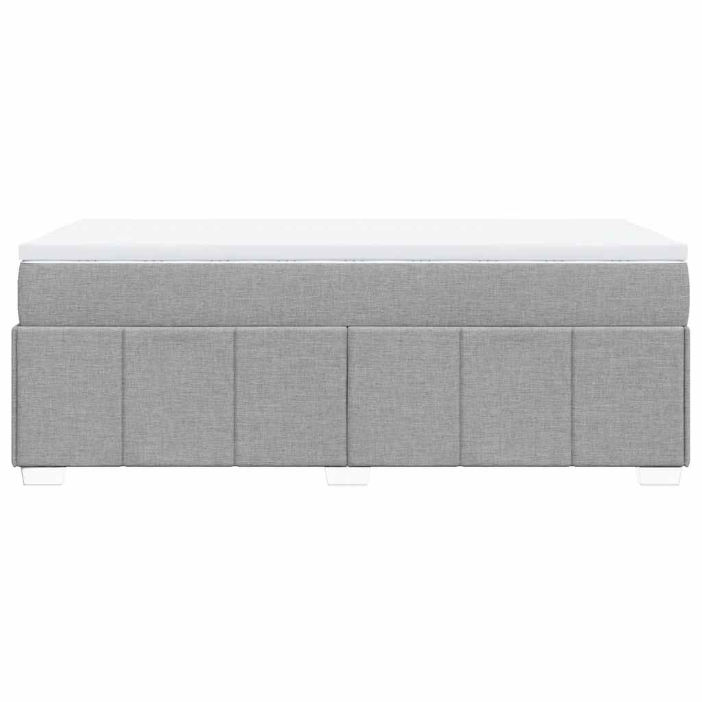 vidaXL Κρεβάτι Boxspring με Στρώμα Ανοιχτό Γκρι 100x200 εκ. Υφασμάτινο