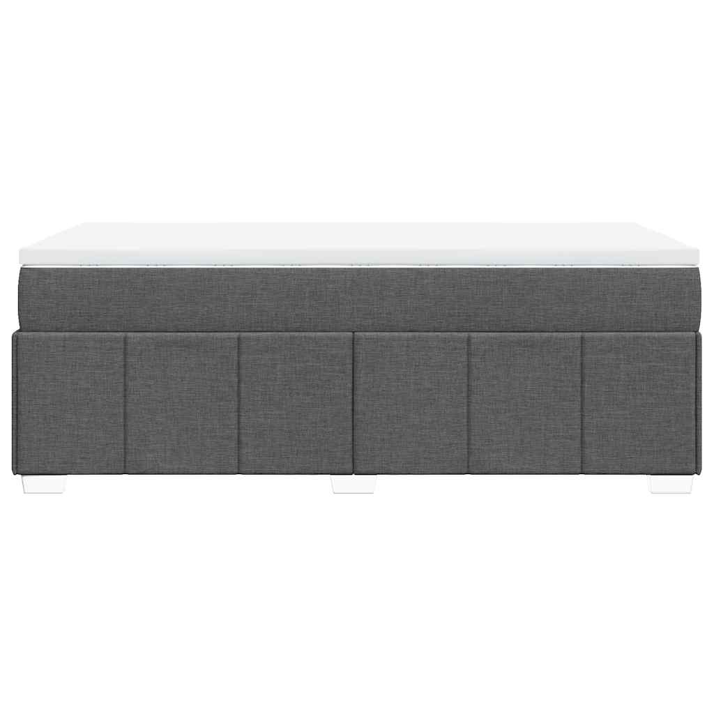 vidaXL Κρεβάτι Boxspring με Στρώμα Σκούρο Γκρι 100x200 εκ. Υφασμάτινο