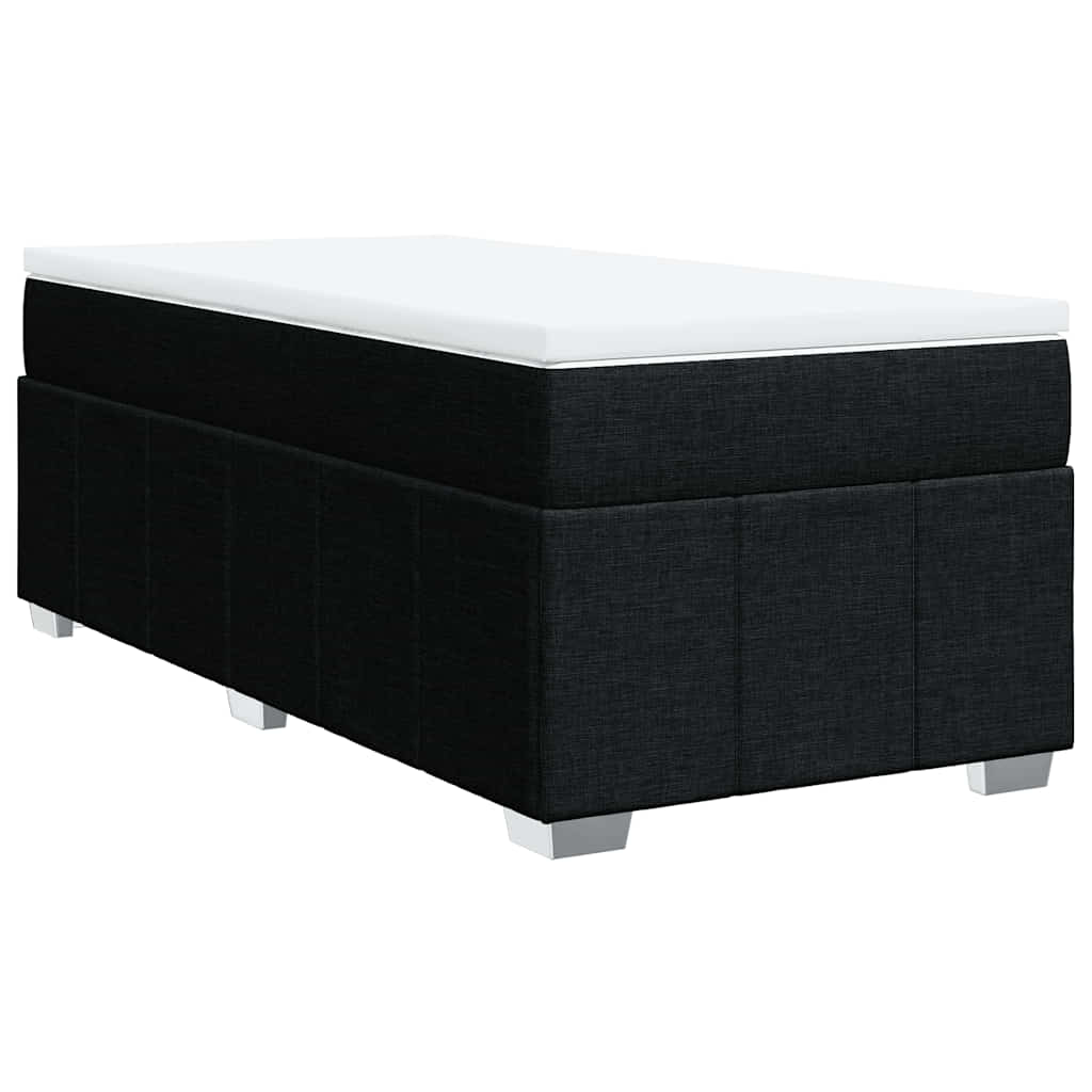 vidaXL Κρεβάτι Boxspring με Στρώμα Μαύρο 100 x 200 εκ. Υφασμάτινο