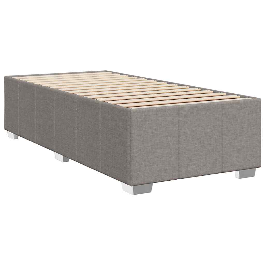vidaXL Κρεβάτι Boxspring με Στρώμα Taupe 100 x 200 εκ. Υφασμάτινο