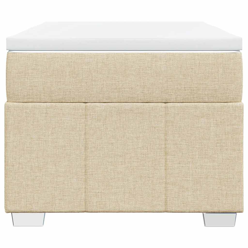 vidaXL Κρεβάτι Boxspring με Στρώμα Κρεμ 100 x 200 εκ. Υφασμάτινο
