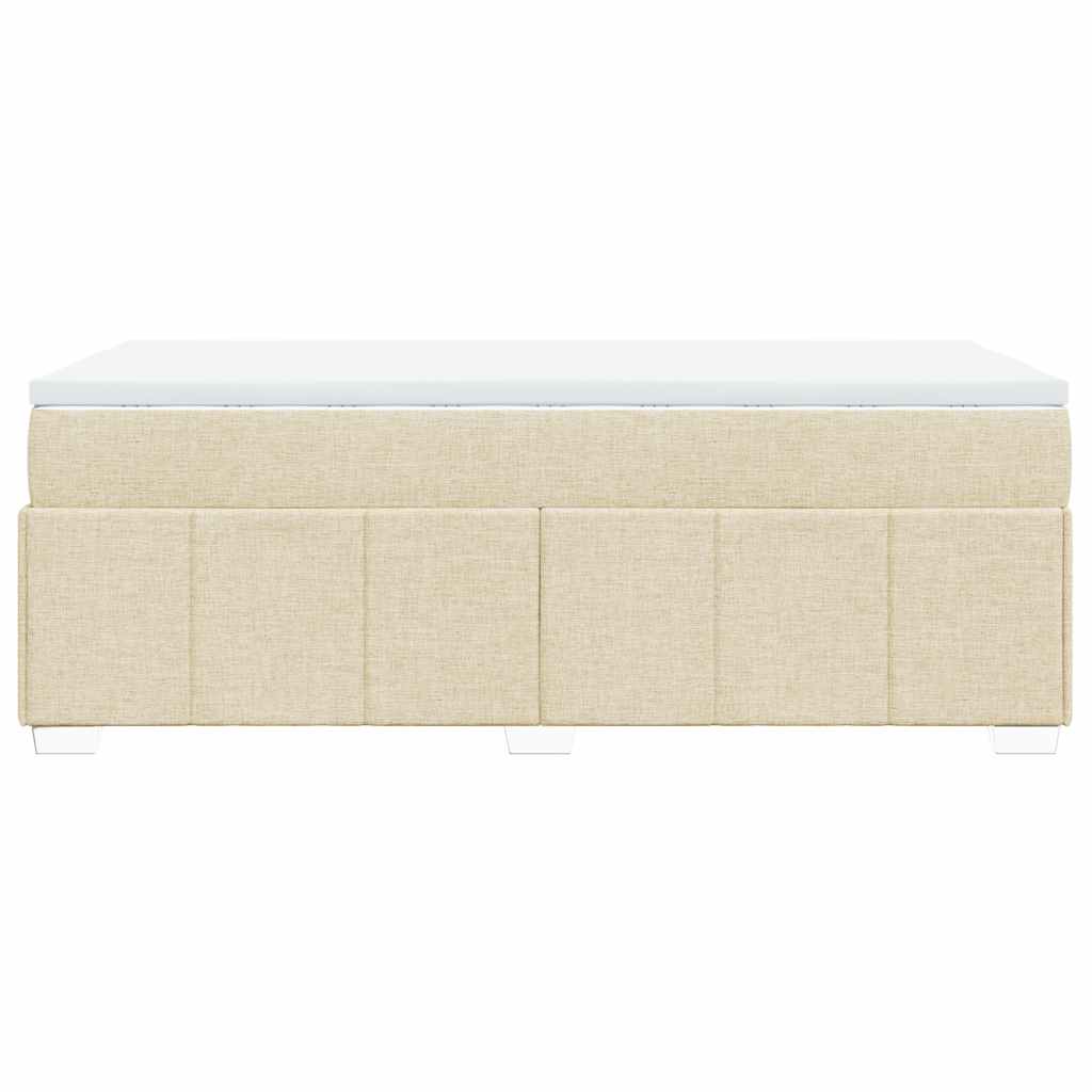 vidaXL Κρεβάτι Boxspring με Στρώμα Κρεμ 100 x 200 εκ. Υφασμάτινο