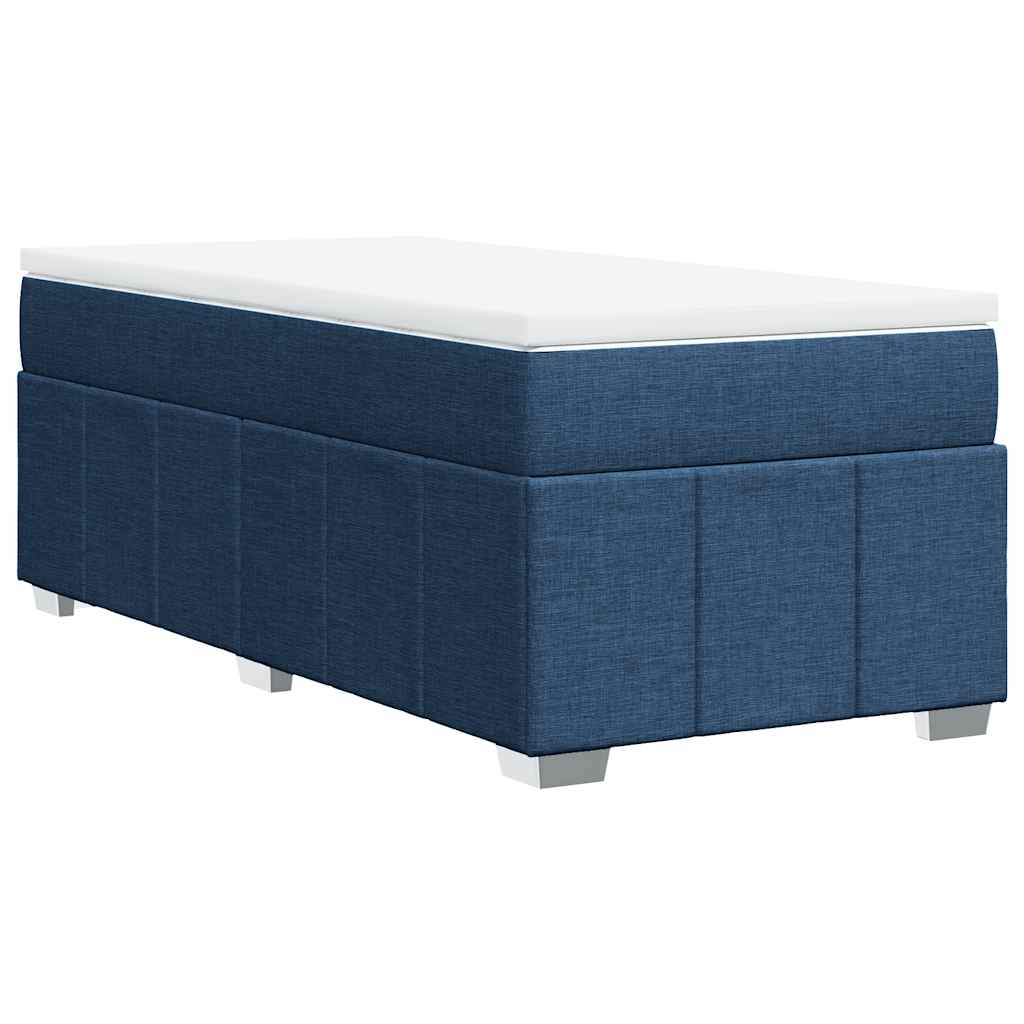 vidaXL Κρεβάτι Boxspring με Στρώμα Μπλε 100 x 200 εκ. Υφασμάτινο
