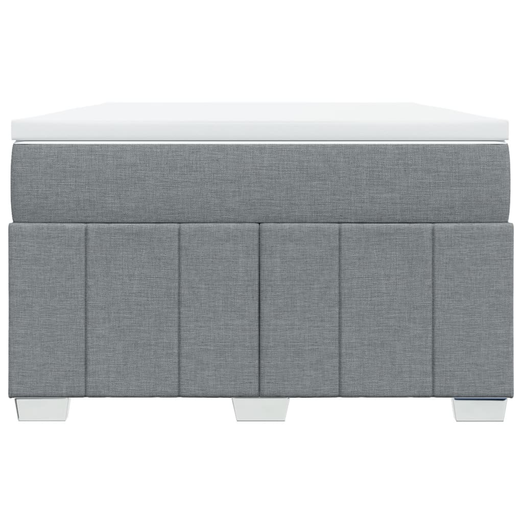 vidaXL Κρεβάτι Boxspring με Στρώμα Ανοιχτό Γκρι 120x190 εκ. Υφασμάτινο