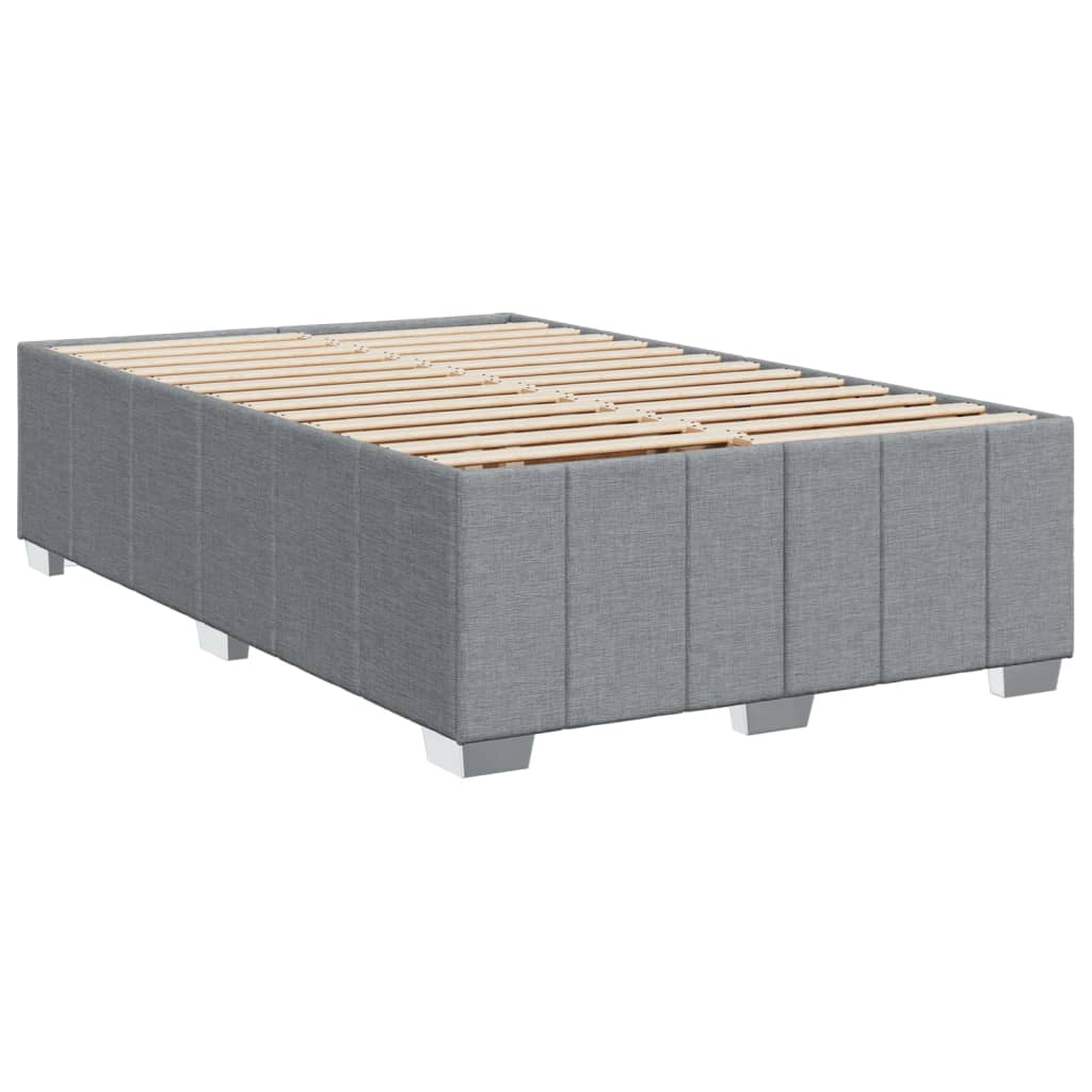 vidaXL Κρεβάτι Boxspring με Στρώμα Ανοιχτό Γκρι 120x190 εκ. Υφασμάτινο